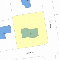 374 Highland St, Newton MA  02465-2706 plot plan