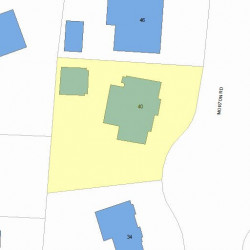 40 Morton Rd, Newton MA  02459-1044 plot plan