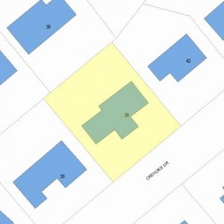 36 Crehore Dr, Newton MA  02462-1120 plot plan