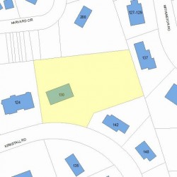 130 Kirkstall Rd, Newton MA  02460-2243 plot plan