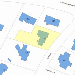 91 Exeter St, Newton MA 02465-2808 plot plan