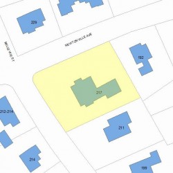 217 Bellevue St, Newton MA 02458-1812 plot plan