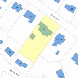 284 Franklin St, Newton MA 02458-2301 plot plan