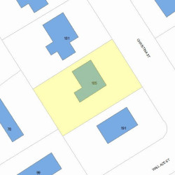 185 Christina St, Newton MA  02461-1915 plot plan