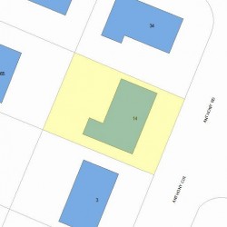 14 Anthony Rd, Newton MA  02460-1125 plot plan