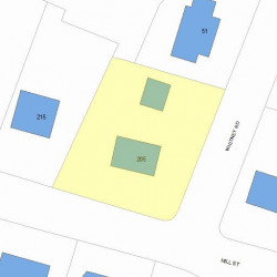 205 Mill St, Newton MA 02460-2447 plot plan