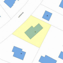 34 Agawam Rd, Newton MA 02468-1303 plot plan
