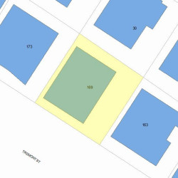 169 Tremont St, Newton MA 02458-2132 plot plan