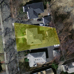 48 Gay St, Newton MA  02460-2247 aerial view