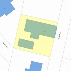 27 Cottage Pl, Newton MA 02465-1525 plot plan
