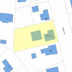 935 Walnut St, Newton MA  02461-1133 plot plan