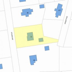32 Sylvan Ave, Newton MA 02465-3016 plot plan