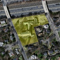 60 Highland St, Newton MA  02465-2405 aerial view