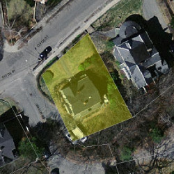 52 Clyde St, Newton MA  02460-2209 aerial view