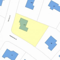 118 Oak Hill St, Newton MA 02459-3433 plot plan