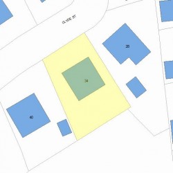 34 Clyde St, Newton MA 02460-2209 plot plan