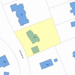 166 Neshobe Rd, Newton MA 02468-1337 plot plan