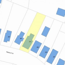 285 Tremont St, Newton MA  02458-2113 plot plan