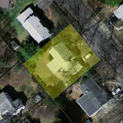 11 Deforest Rd, Newton MA  02462-1110 aerial view