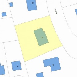 54 Arlo Rd, Newton MA  02464-1001 plot plan