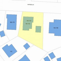 162 Warren St, Newton MA  02459-2065 plot plan