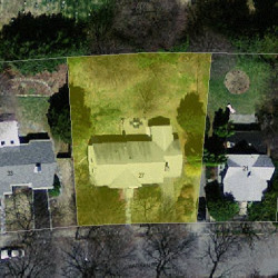27 Warren Rd, Newton MA 02468-1222 aerial view