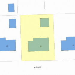 21 Hamlin Rd, Newton MA 02459-1001 plot plan