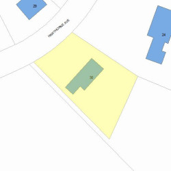 30 Hawthorne Ave, Newton MA  02466-2806 plot plan