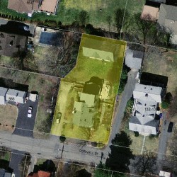 126 Cornell St, Newton MA 02462-1323 aerial view