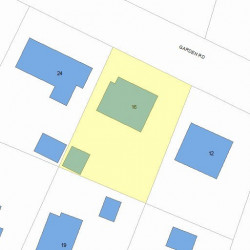 16 Garden Rd, Newton MA  02458-2307 plot plan