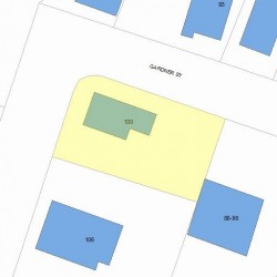 100 Gardner St, Newton MA  02458-1405 plot plan