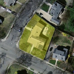 146 Nevada St, Newton MA  02460-1238 aerial view