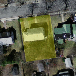 54 Amherst Rd, Newton MA  02468-2302 aerial view