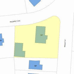 587 Walnut St, Newton MA  02460-2466 plot plan