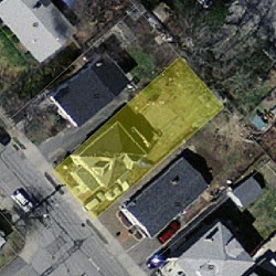 56 Hawthorn St, Newton MA 02458-1215 aerial view