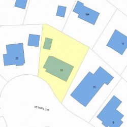 19 Victoria Cir, Newton MA  02459-1016 plot plan