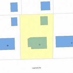23 Vineyard Rd, Newton MA 02459-1003 plot plan