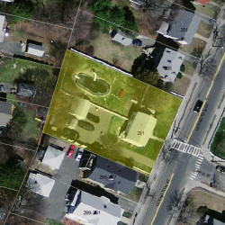 291 Lexington St, Newton MA 02466-1211 aerial view
