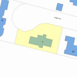 16 Alba Cir, Newton MA 02458-2303 plot plan