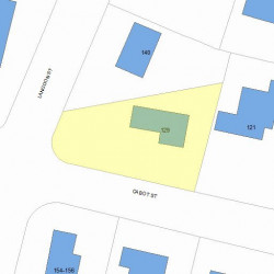 129 Cabot St, Newton MA 02458-2532 plot plan