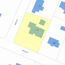 288 Prince St, Newton MA  02465-2955 plot plan