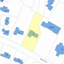 115 Bellevue St, Newton MA 02458-1920 plot plan