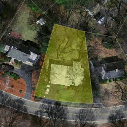 242 Quinobequin Rd, Newton MA  02468-1817 aerial view