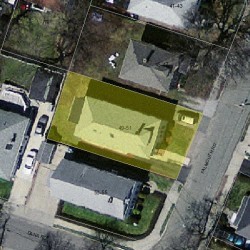 49 Falmouth Rd, Newton MA  02465-1126 aerial view