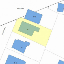 14 Falmouth Rd, Newton MA  02465-1119 plot plan