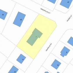 7 Arapahoe Rd, Newton MA 02465-2202 plot plan