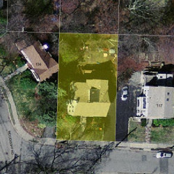 121 Parker Ave, Newton MA 02461-1814 aerial view