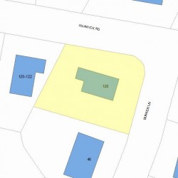 126 Warwick Rd, Newton MA 02465-1746 plot plan