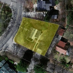 542 Chestnut St, Newton MA  02468-1207 aerial view