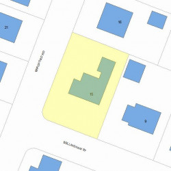 15 Bellingham St, Newton MA  02461-1001 plot plan